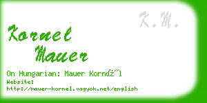 kornel mauer business card